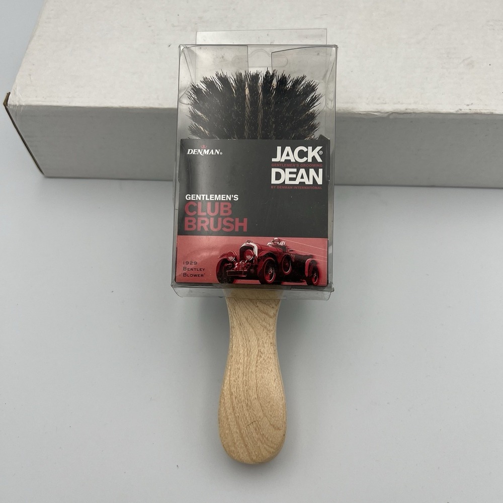 Denman Jack Dean Gentlemen's Light Wood CLUB HAIR BRUSH With HANDLE